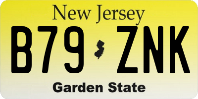 NJ license plate B79ZNK