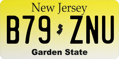 NJ license plate B79ZNU
