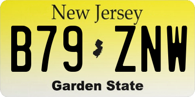 NJ license plate B79ZNW