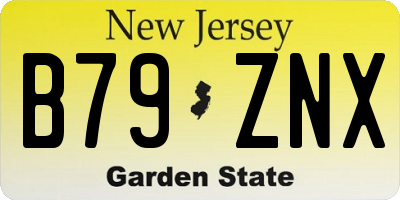 NJ license plate B79ZNX