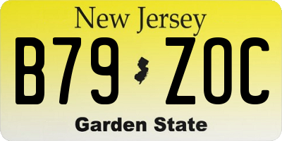 NJ license plate B79ZOC