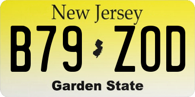 NJ license plate B79ZOD