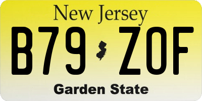 NJ license plate B79ZOF