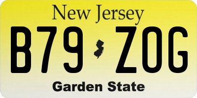 NJ license plate B79ZOG