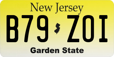 NJ license plate B79ZOI