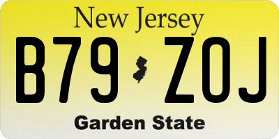 NJ license plate B79ZOJ