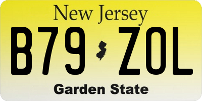NJ license plate B79ZOL