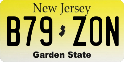 NJ license plate B79ZON