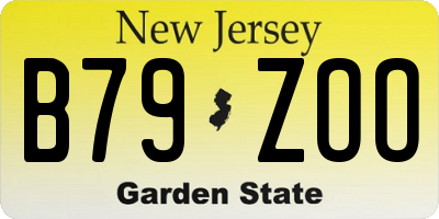 NJ license plate B79ZOO