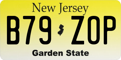 NJ license plate B79ZOP