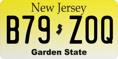 NJ license plate B79ZOQ