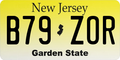 NJ license plate B79ZOR