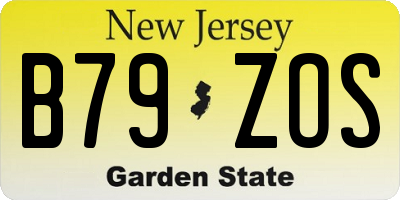 NJ license plate B79ZOS