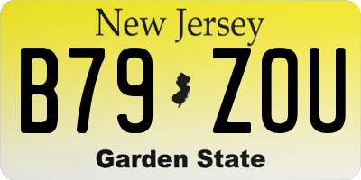 NJ license plate B79ZOU