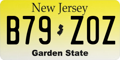 NJ license plate B79ZOZ