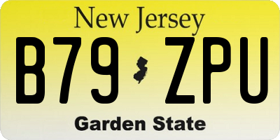 NJ license plate B79ZPU