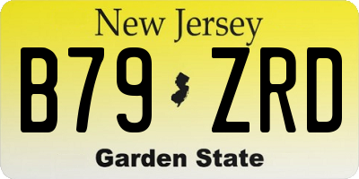 NJ license plate B79ZRD