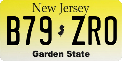 NJ license plate B79ZRO
