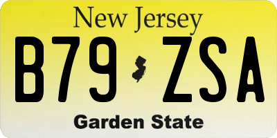 NJ license plate B79ZSA
