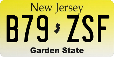 NJ license plate B79ZSF