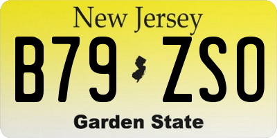 NJ license plate B79ZSO