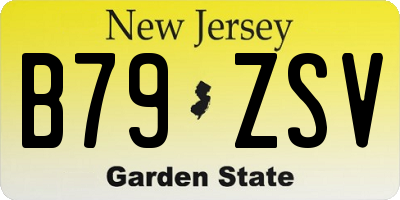 NJ license plate B79ZSV