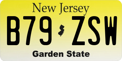 NJ license plate B79ZSW