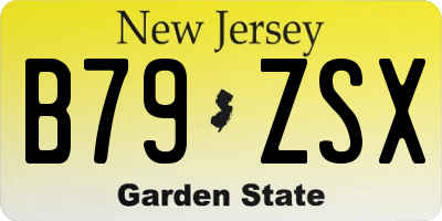 NJ license plate B79ZSX