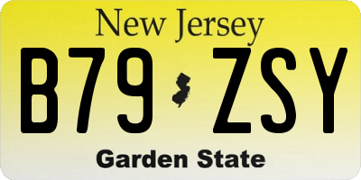 NJ license plate B79ZSY