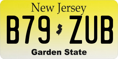 NJ license plate B79ZUB