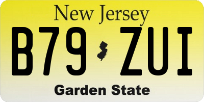 NJ license plate B79ZUI