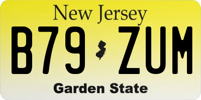 NJ license plate B79ZUM
