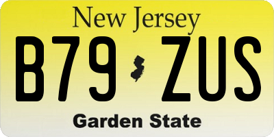 NJ license plate B79ZUS