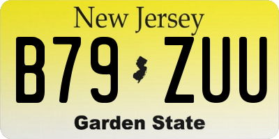 NJ license plate B79ZUU