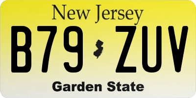 NJ license plate B79ZUV