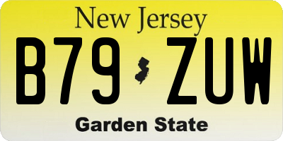 NJ license plate B79ZUW