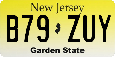NJ license plate B79ZUY