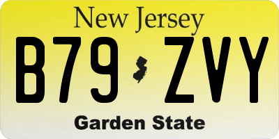 NJ license plate B79ZVY