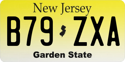 NJ license plate B79ZXA