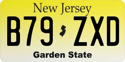 NJ license plate B79ZXD