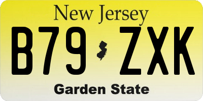 NJ license plate B79ZXK