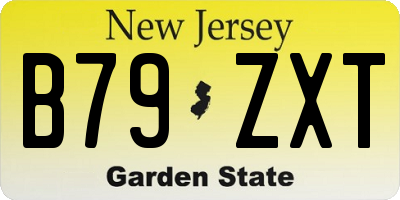 NJ license plate B79ZXT