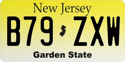 NJ license plate B79ZXW