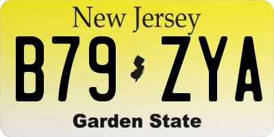 NJ license plate B79ZYA