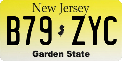 NJ license plate B79ZYC