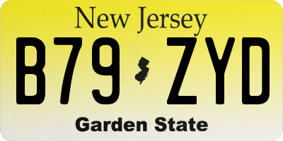 NJ license plate B79ZYD