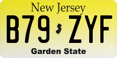 NJ license plate B79ZYF