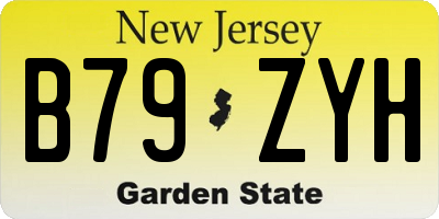 NJ license plate B79ZYH