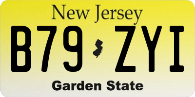NJ license plate B79ZYI