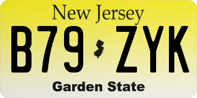 NJ license plate B79ZYK
